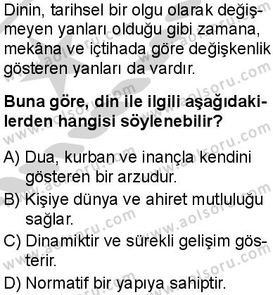 Dinler Tarihi 1 Dersi 2024-2025 yılı 3. Dönem sınavı 2. Soru