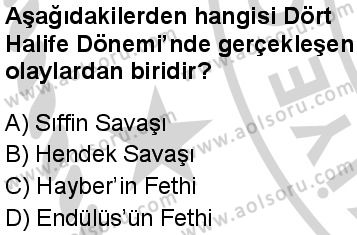 Dinler Tarihi 1 Dersi 2024-2025 yılı 3. Dönem sınavı 5. Soru