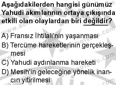 Dinler Tarihi 1 Dersi 2024-2025 yılı 3. Dönem sınavı 8. Soru