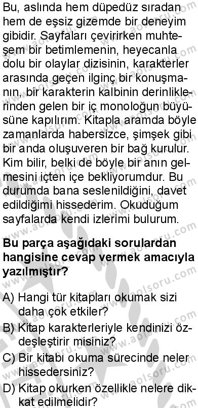 Seçmeli Türk Dili ve Edebiyatı 3 Dersi 2024-2025 yılı 3. Dönem sınavı 1. Soru
