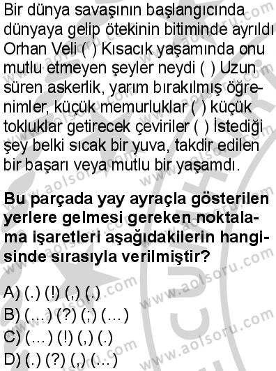Seçmeli Türk Dili ve Edebiyatı 3 Dersi 2024-2025 yılı 3. Dönem sınavı 4. Soru