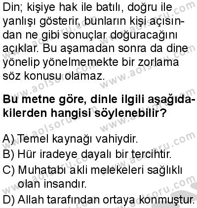 Akaid 1 Dersi 2024-2025 yılı 3. Dönem sınavı 1. Soru