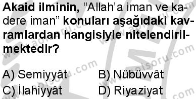 Akaid 1 Dersi 2024-2025 yılı 3. Dönem sınavı 2. Soru