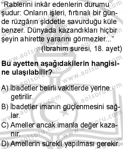 Akaid 1 Dersi 2024-2025 yılı 3. Dönem sınavı 5. Soru