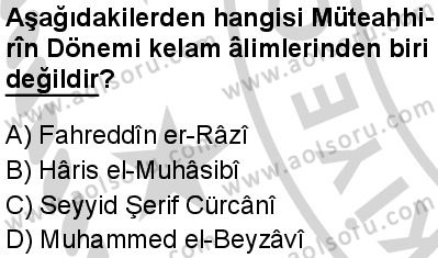 Kelam 1 Dersi 2024-2025 yılı 3. Dönem sınavı 3. Soru