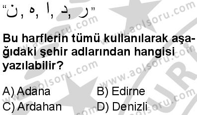 Osmanlı Türkçesi 1 Dersi 2024-2025 yılı 3. Dönem sınavı 2. Soru