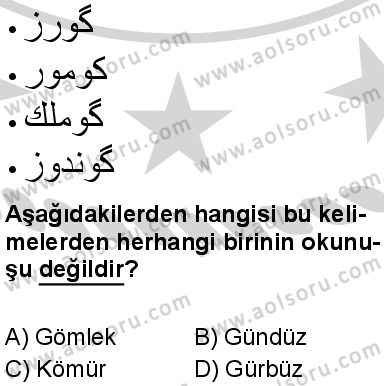 Osmanlı Türkçesi 1 Dersi 2024-2025 yılı 3. Dönem sınavı 8. Soru