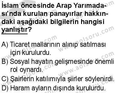 Siyer 1 Dersi 2024-2025 yılı 3. Dönem sınavı 3. Soru