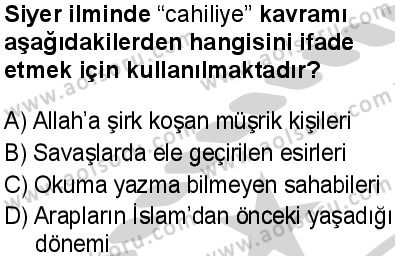 Siyer 1 Dersi 2024-2025 yılı 3. Dönem sınavı 5. Soru