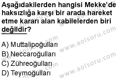 Siyer 1 Dersi 2024-2025 yılı 3. Dönem sınavı 9. Soru