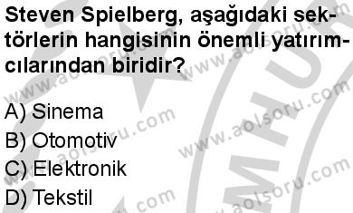 Seçmeli Girişimcilik 1 Dersi 2024-2025 yılı 3. Dönem sınavı 10. Soru