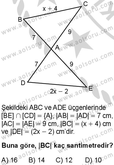 Matematik 2 Dersi 2024-2025 yılı 3. Dönem sınavı 1. Soru