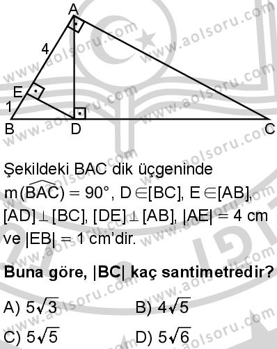 Matematik 2 Dersi 2024-2025 yılı 3. Dönem sınavı 3. Soru