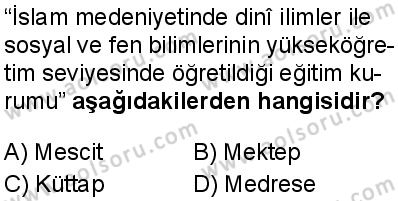 Din Kültürü ve Ahlak Bilgisi 7 Dersi 2024-2025 yılı 3. Dönem sınavı 1. Soru