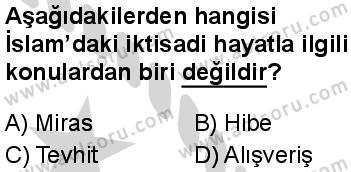 Din Kültürü ve Ahlak Bilgisi 8 Dersi 2024-2025 yılı 3. Dönem sınavı 1. Soru