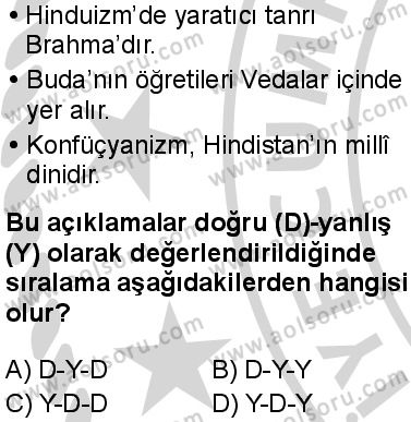 Din Kültürü ve Ahlak Bilgisi 8 Dersi 2024-2025 yılı 3. Dönem sınavı 7. Soru