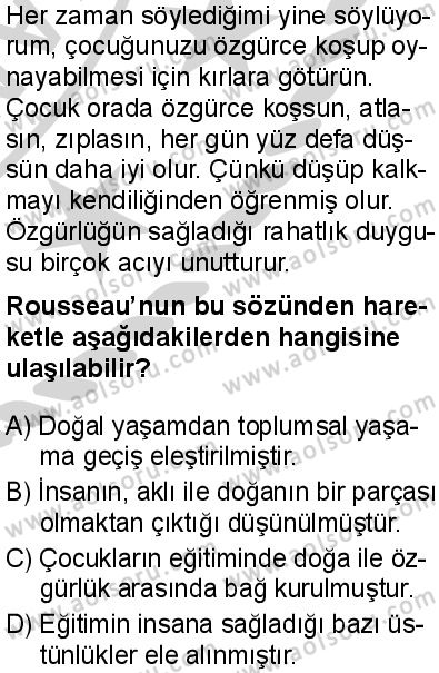 Felsefe 4 Dersi 2024-2025 yılı 3. Dönem sınavı 5. Soru