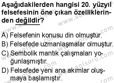 Felsefe 4 Dersi 2024-2025 yılı 3. Dönem sınavı 6. Soru