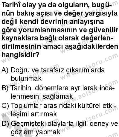 Tarih 1 Dersi 2024-2025 yılı 3. Dönem sınavı 1. Soru