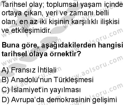 Tarih 1 Dersi 2024-2025 yılı 3. Dönem sınavı 3. Soru