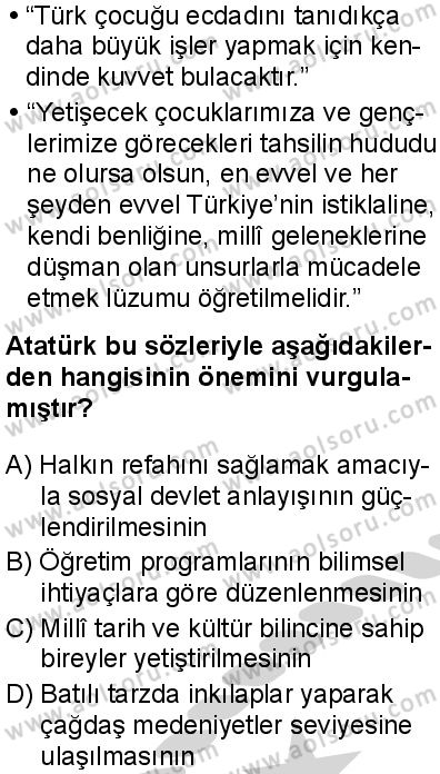 Tarih 1 Dersi 2024-2025 yılı 3. Dönem sınavı 4. Soru