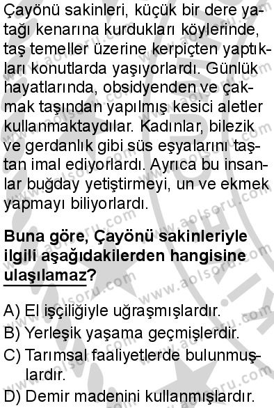 Tarih 1 Dersi 2024-2025 yılı 3. Dönem sınavı 5. Soru