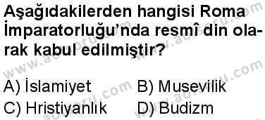 Tarih 1 Dersi 2024-2025 yılı 3. Dönem sınavı 7. Soru