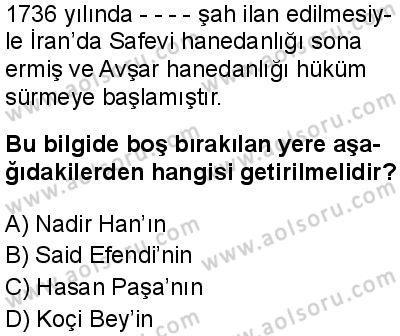 Seçmeli Tarih 1 Dersi 2024-2025 yılı 3. Dönem sınavı 3. Soru
