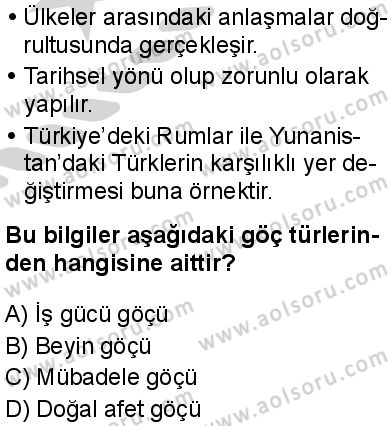 Coğrafya 2 Dersi 2024-2025 yılı 3. Dönem sınavı 3. Soru