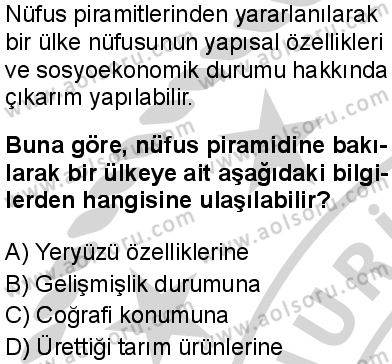 Coğrafya 2 Dersi 2024-2025 yılı 3. Dönem sınavı 5. Soru