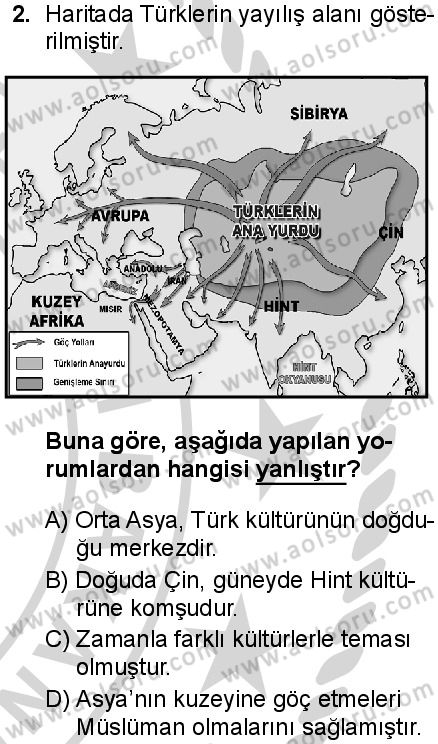 Seçmeli Coğrafya 2 Dersi 2024-2025 yılı 3. Dönem sınavı 2. Soru