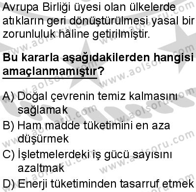 Seçmeli Coğrafya 2 Dersi 2024-2025 yılı 3. Dönem sınavı 10. Soru