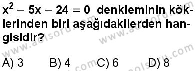 Matematik 4 Dersi 2024-2025 yılı 3. Dönem sınavı 1. Soru