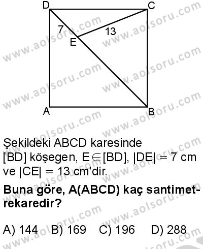 Matematik 4 Dersi 2024-2025 yılı 3. Dönem sınavı 6. Soru