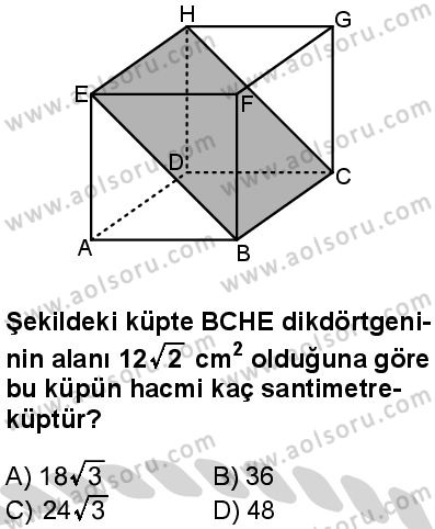 Matematik 4 Dersi 2024-2025 yılı 3. Dönem sınavı 9. Soru