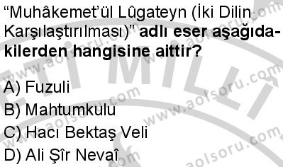 Seçmeli Ortak Türk Tarihi 2 Dersi 2024-2025 yılı 3. Dönem sınavı 8. Soru