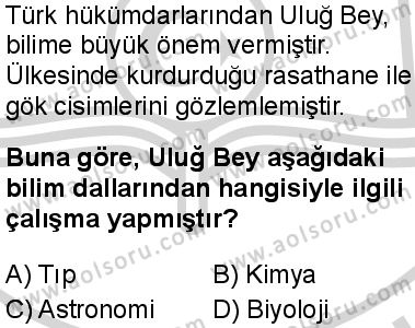 Seçmeli Ortak Türk Tarihi 2 Dersi 2024-2025 yılı 3. Dönem sınavı 9. Soru