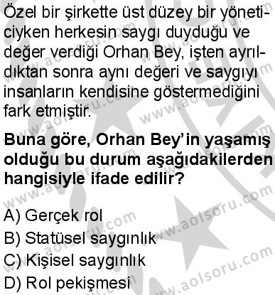 Seçmeli Sosyoloji 1 Dersi 2024-2025 yılı 3. Dönem sınavı 5. Soru