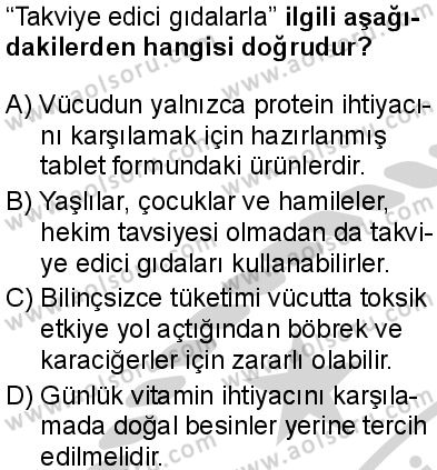 Sağlık Bilgisi ve Trafik Kültürü 1 Dersi 2024-2025 yılı 3. Dönem sınavı 5. Soru