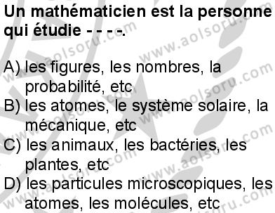 Fransızca 4 Dersi 2024-2025 yılı 3. Dönem sınavı 7. Soru