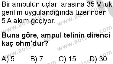 Fizik 3 Dersi 2024-2025 yılı 3. Dönem sınavı 3. Soru
