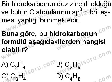 Seçmeli Kimya 4 Dersi 2024-2025 yılı 3. Dönem sınavı 1. Soru