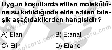 Seçmeli Kimya 4 Dersi 2024-2025 yılı 3. Dönem sınavı 3. Soru