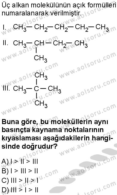 Seçmeli Kimya 4 Dersi 2024-2025 yılı 3. Dönem sınavı 5. Soru