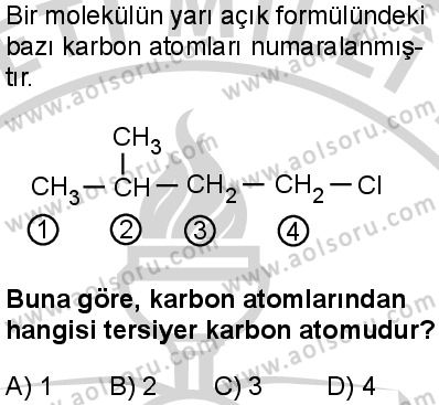 Seçmeli Kimya 4 Dersi 2024-2025 yılı 3. Dönem sınavı 8. Soru