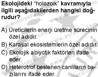 Biyoloji 4 Dersi 2024-2025 yılı 3. Dönem sınavı 2. Soru