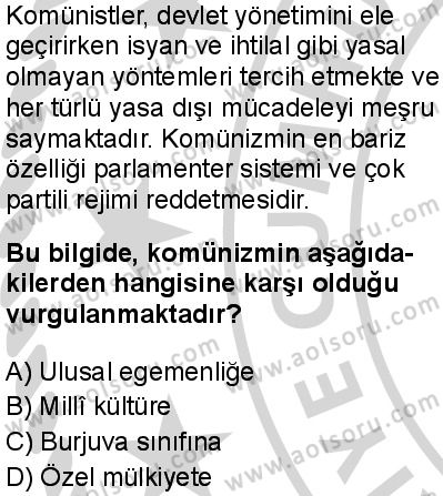 Seçmeli Çağdaş Türk ve Dünyası Tarihi 1 Dersi 2024-2025 yılı 3. Dönem sınavı 2. Soru