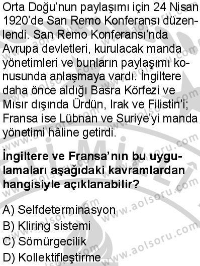 Seçmeli Çağdaş Türk ve Dünyası Tarihi 1 Dersi 2024-2025 yılı 3. Dönem sınavı 5. Soru