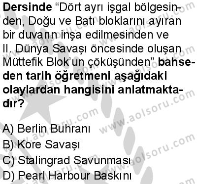 Seçmeli Çağdaş Türk ve Dünyası Tarihi 1 Dersi 2024-2025 yılı 3. Dönem sınavı 9. Soru