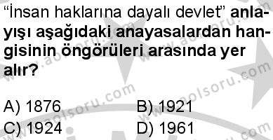 Seçmeli Demokrasi ve İnsan Hakları 1 Dersi 2024-2025 yılı 3. Dönem sınavı 7. Soru